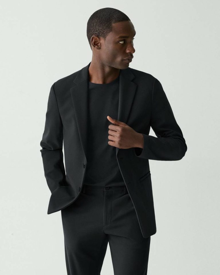 Black Clinton Blazer In Precision Ponte Blazers + Jackets Theory Men - 2