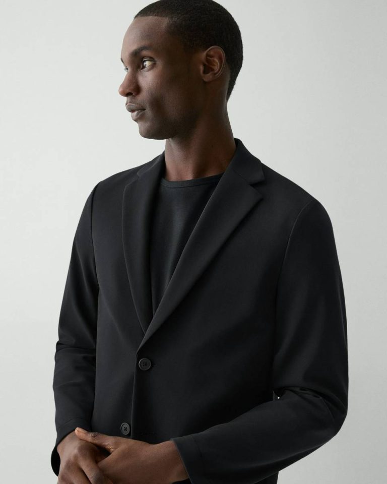 Black Clinton Blazer In Precision Ponte Blazers + Jackets Theory Men - 4