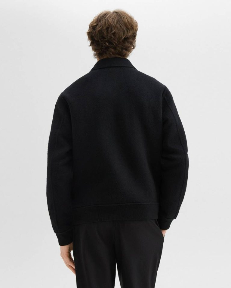 Black/Dk Charcoal Mel Sean Jacket In Double-Face Wool-Cashmere Outerwear Theory Men - 3