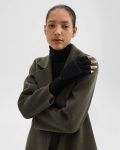 Black Hats, Gloves + Scarves Theory Women Fold-Back Gloves In Cashmere - 1