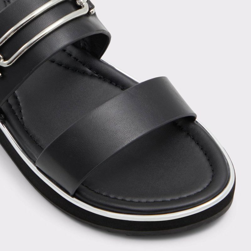 Black Lagoon Black Women's Flat Sandals Aldo Women Sandals - 5
