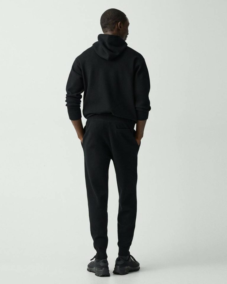 Black Men Drawstring Jogger In Fine Bilen Pants Theory - 3