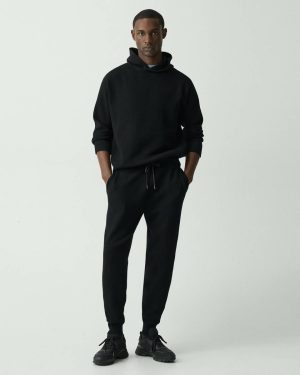 Black Men Drawstring Jogger In Fine Bilen Pants Theory - 1