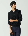 Black Men Quarter-Zip Polo Sweater In Light Bilen Theory Loungewear - 2