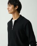 Black Men Quarter-Zip Polo Sweater In Light Bilen Theory Loungewear - 4
