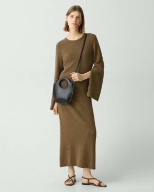 Black Mini Circle Bag In Leather Theory Bags Women - 1