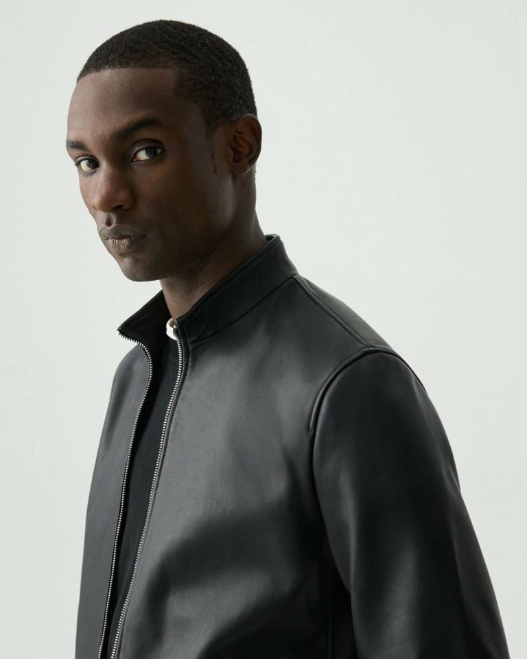 Black Morvek Zip Jacket In Leather Theory Blazers + Jackets Men - 4
