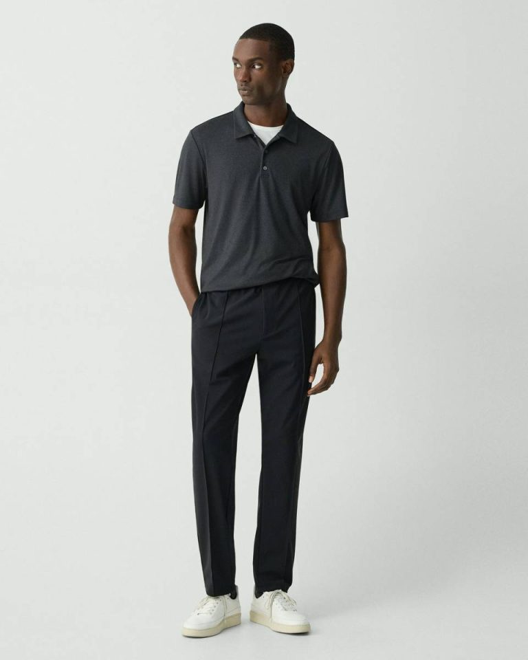 Black Multi Bron Polo Shirt In Anemone Modal Jersey Men Theory T-Shirts + Polos - 5