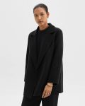 Black Outerwear Women Clairene Jacket In Double-Face Wool-Cashmere Theory - 1