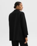 Black Outerwear Women Clairene Jacket In Double-Face Wool-Cashmere Theory - 3