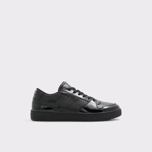 Black Synthetic Patent Aldo Zethan Black Synthetic Patent Men's Low Top Men Sneakers - 1