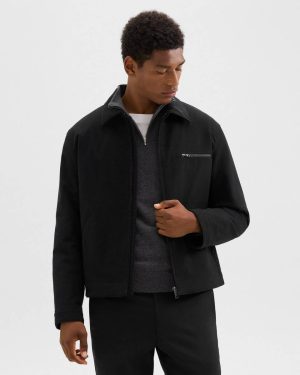Black Theory Men Workwear Jacket In Moleskin Twill Outerwear - 1