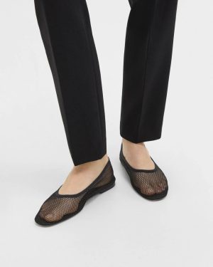 Black Women Theory Ballet Flat In Mesh Shoes - 1