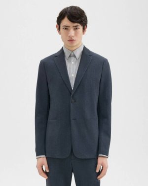 Blazers + Jackets Baltic Melange Theory Clinton Blazer In Herringbone Precision Ponte Men - 1