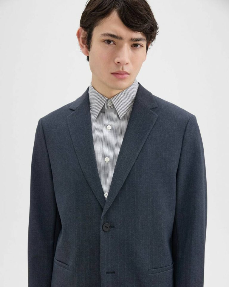 Blazers + Jackets Baltic Melange Theory Clinton Blazer In Herringbone Precision Ponte Men - 4