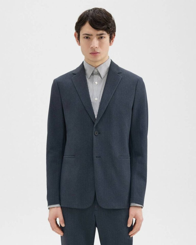 Blazers + Jackets Baltic Melange Theory Clinton Blazer In Herringbone Precision Ponte Men - 1