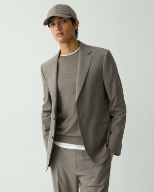 Blazers + Jackets Clinton Blazer In Motion Wool Theory Men Walnut Melange - 1