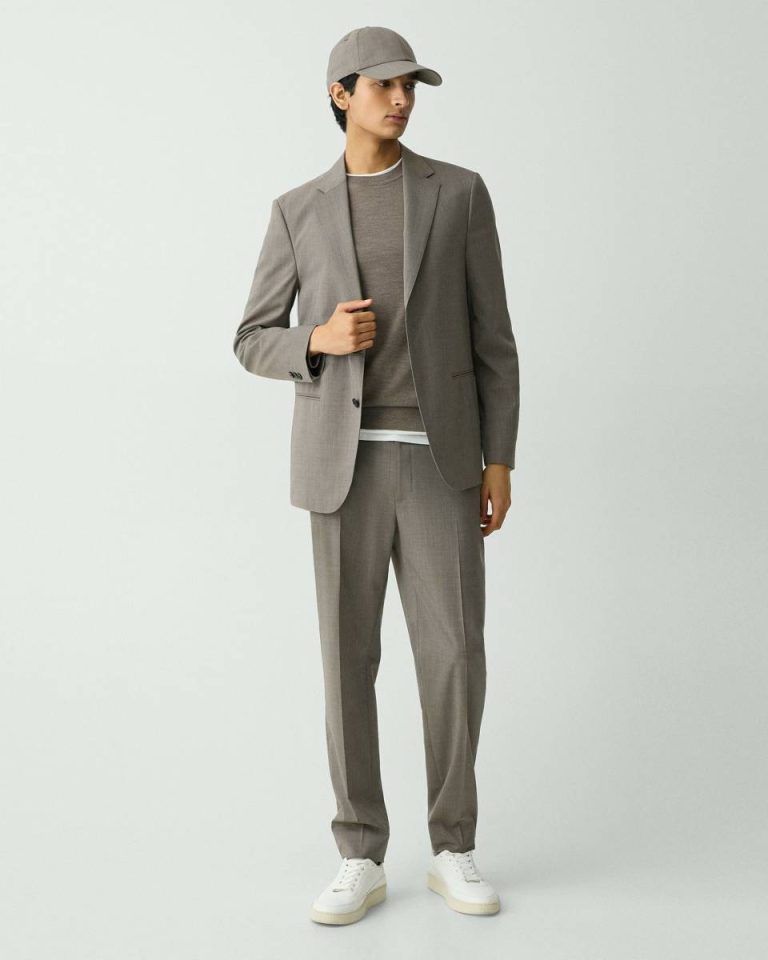 Blazers + Jackets Clinton Blazer In Motion Wool Theory Men Walnut Melange - 5