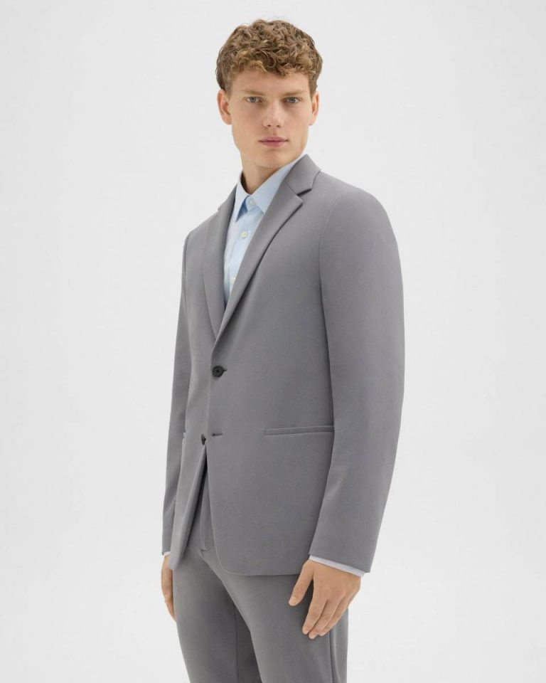 Blazers + Jackets Clinton Blazer In Precision Ponte Stone Men Theory - 2