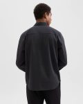 Blazers + Jackets Garvin Shirt Jacket In Stretch Wool Dark Charcoal Men Theory - 3