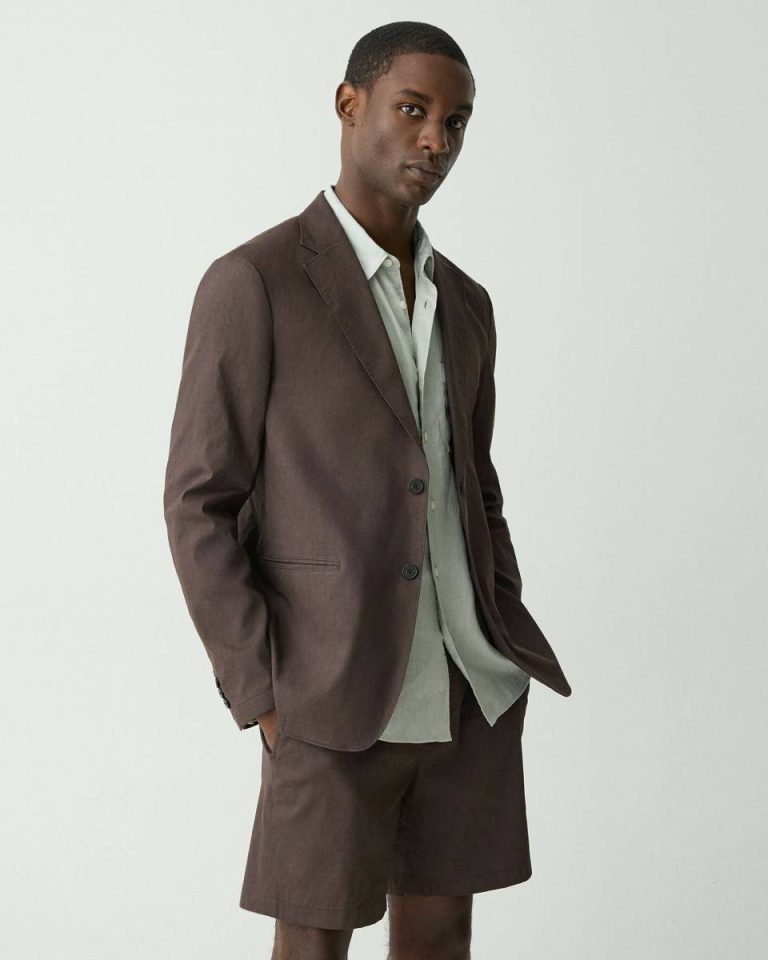 Blazers + Jackets Men Dark Mocha Clinton Blazer In Good Linen Theory - 2