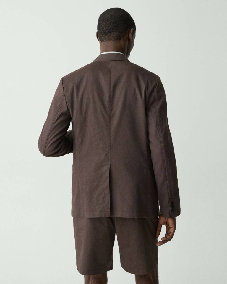 Blazers + Jackets Men Dark Mocha Clinton Blazer In Good Linen Theory - 3