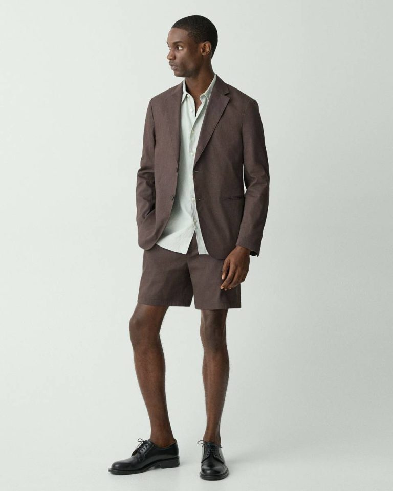 Blazers + Jackets Men Dark Mocha Clinton Blazer In Good Linen Theory - 5