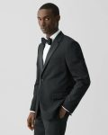 Blazers + Jackets Men Theory Chambers Tuxedo Blazer In Stretch Wool Black - 1