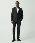 Blazers + Jackets Men Theory Chambers Tuxedo Blazer In Stretch Wool Black - 5