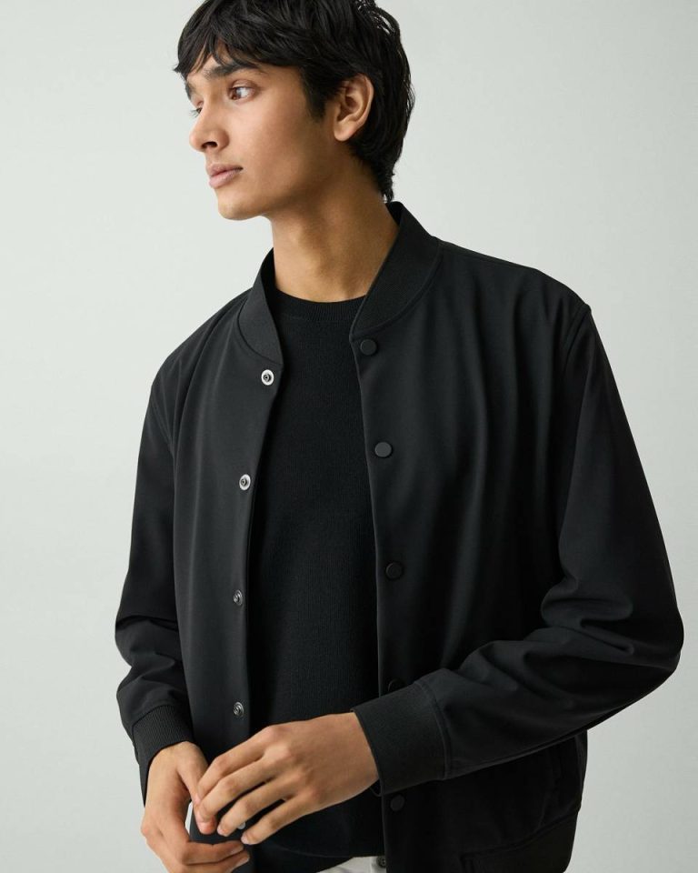 Blazers + Jackets Men Theory Murphy Bomber Jacket In Precision Ponte Black - 4
