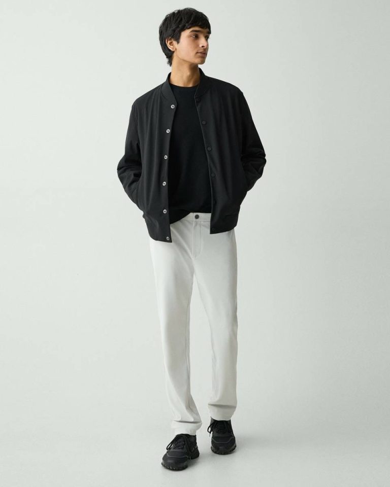 Blazers + Jackets Men Theory Murphy Bomber Jacket In Precision Ponte Black - 5