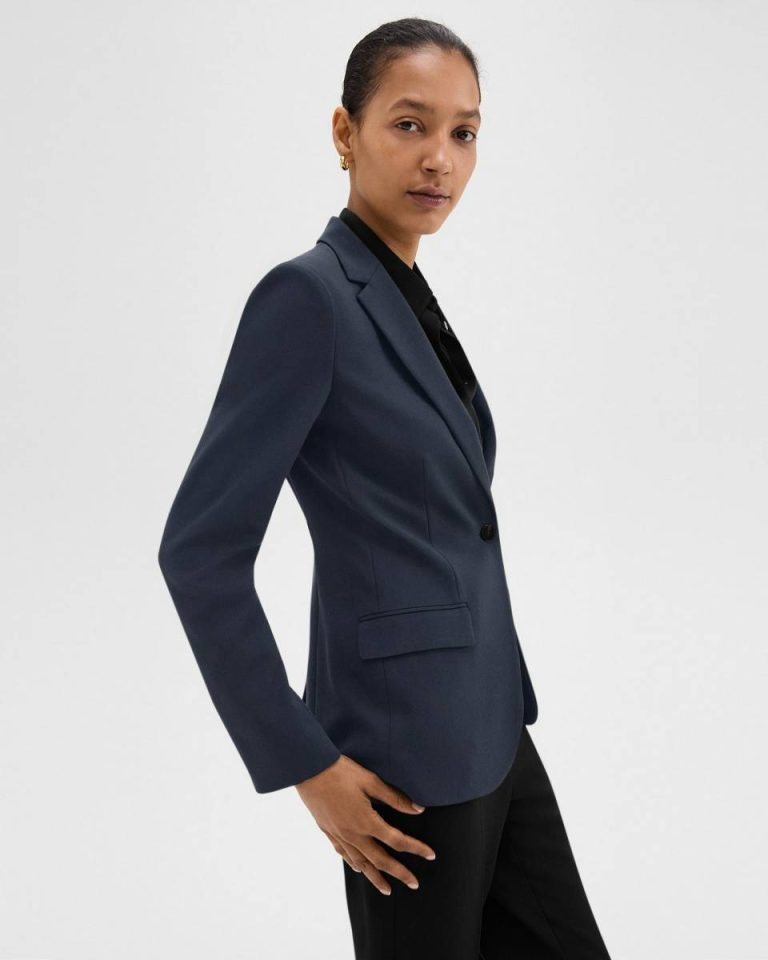 Blazers + Jackets Staple Blazer In Admiral Crepe Nocturne Navy Theory Women - 2