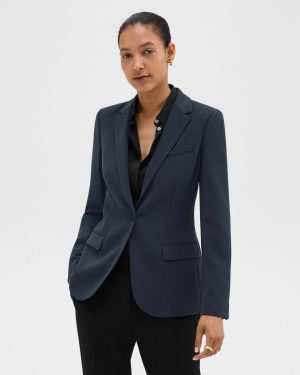 Blazers + Jackets Staple Blazer In Admiral Crepe Nocturne Navy Theory Women - 1