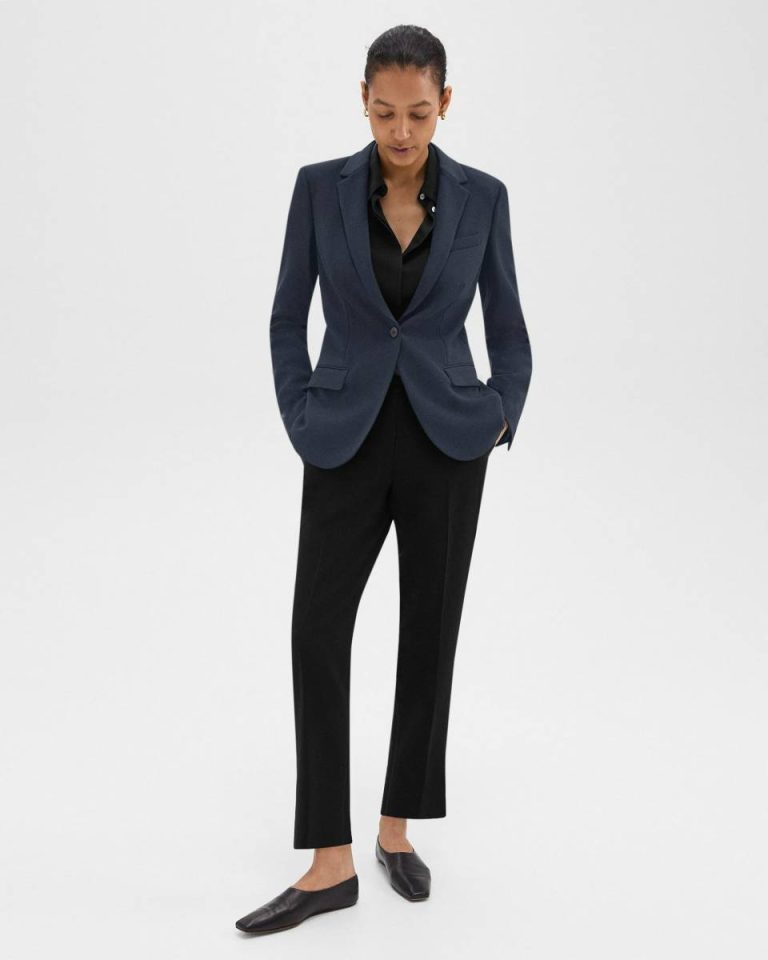 Blazers + Jackets Staple Blazer In Admiral Crepe Nocturne Navy Theory Women - 5