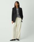 Blazers + Jackets Theory Black Women Relaxed Blazer In Stretch Wool - 5