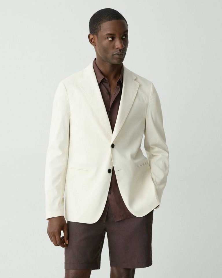 Blazers + Jackets Theory Men Eggshell Clinton Blazer In Good Linen - 2