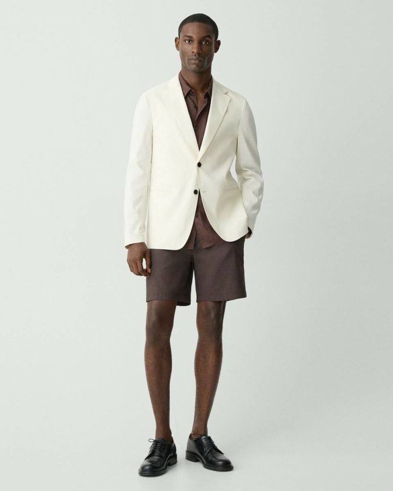 Blazers + Jackets Theory Men Eggshell Clinton Blazer In Good Linen - 5