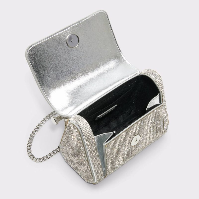Blingchic Silver Women's Clutches & Evening Bags Women Silver Aldo Top Handle Bags - 3