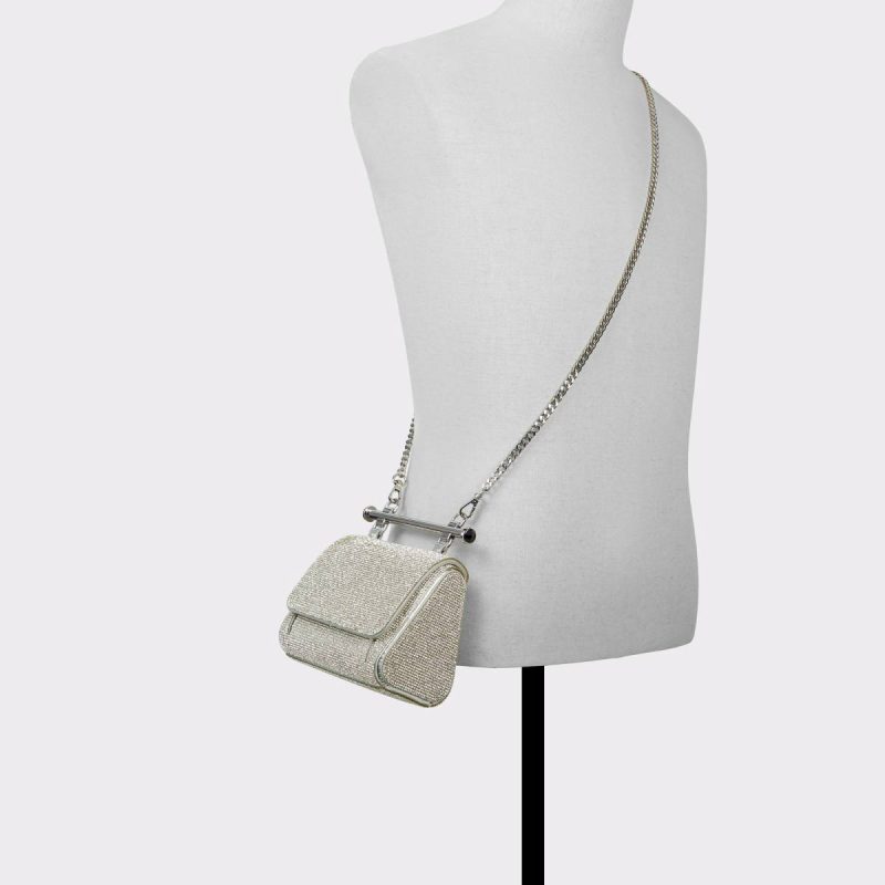 Blingchic Silver Women's Clutches & Evening Bags Women Silver Aldo Top Handle Bags - 4