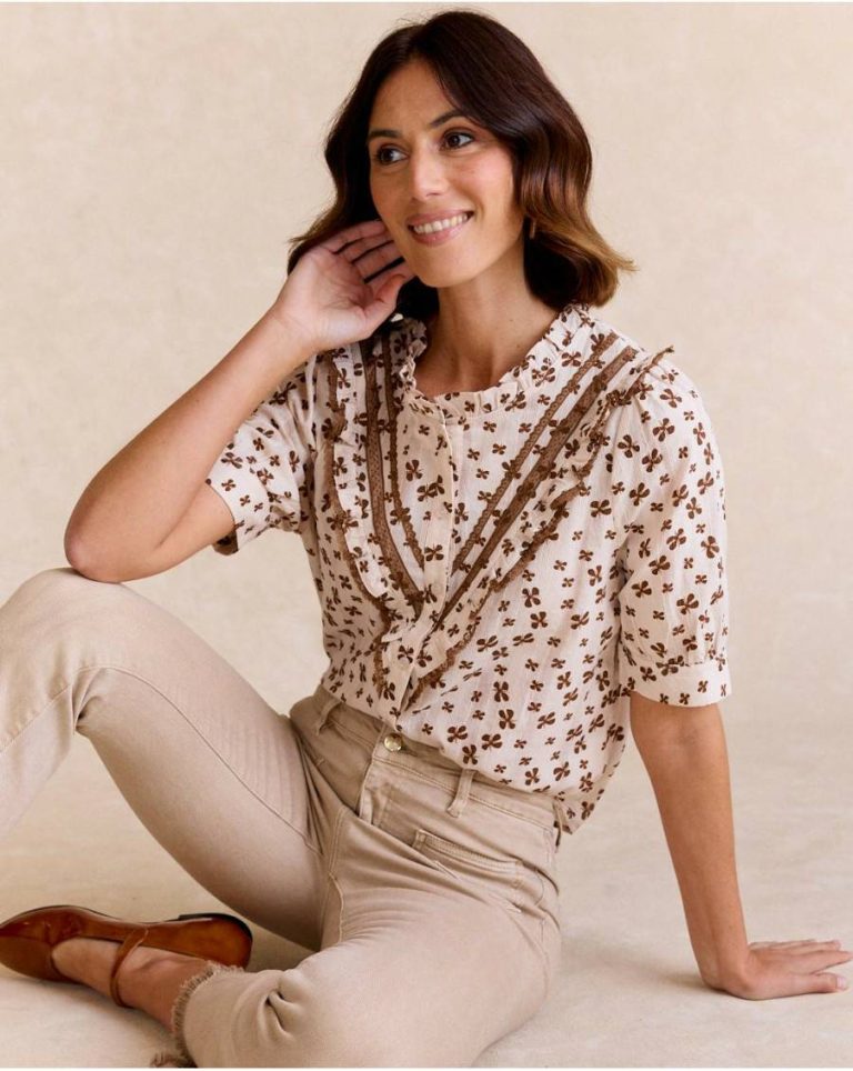 Blouses And Shirts Camel Polín Et Moi Women Astera Printed Blouse - 3