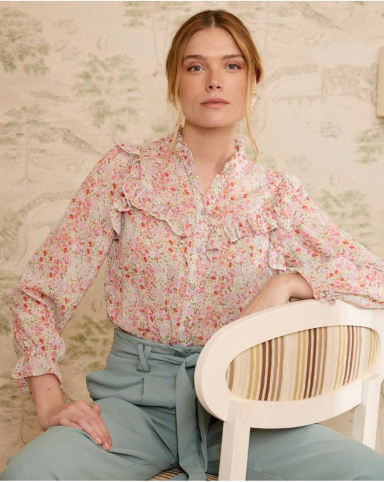 Blouses And Shirts Orian Ruffled Blouse Polín Et Moi Water Green Women - 2