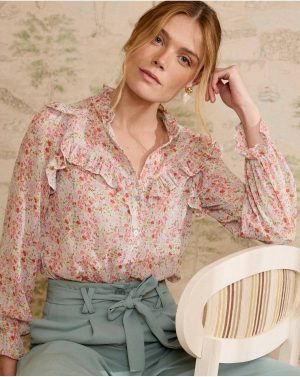 Blouses And Shirts Orian Ruffled Blouse Polín Et Moi Water Green Women - 1