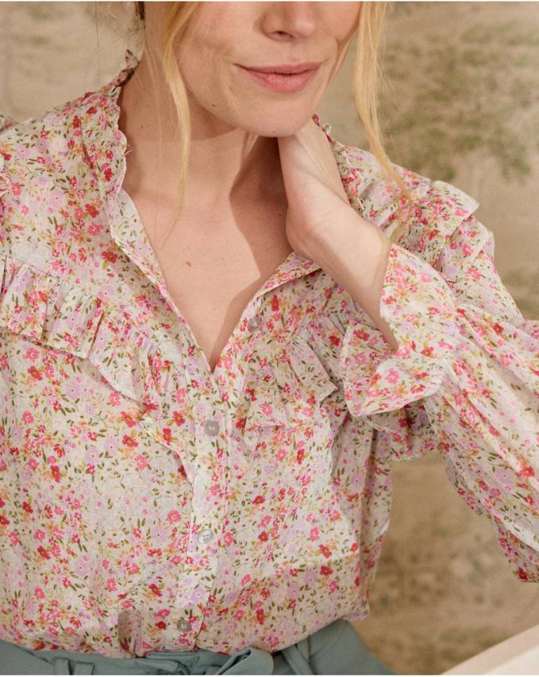 Blouses And Shirts Orian Ruffled Blouse Polín Et Moi Water Green Women - 5