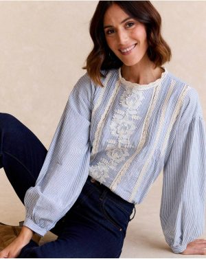 Blouses And Shirts Simona Striped Shirt Polín Et Moi Celestial Women - 1