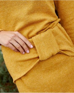 Bottoms Polín Et Moi Mustard Women Seida Midi Skirt - 1