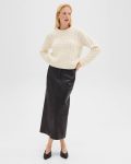 Cable Knit Sweater In Felted Wool-Cashmere Ivory Women Theory Sweaters + Cardigans - 5
