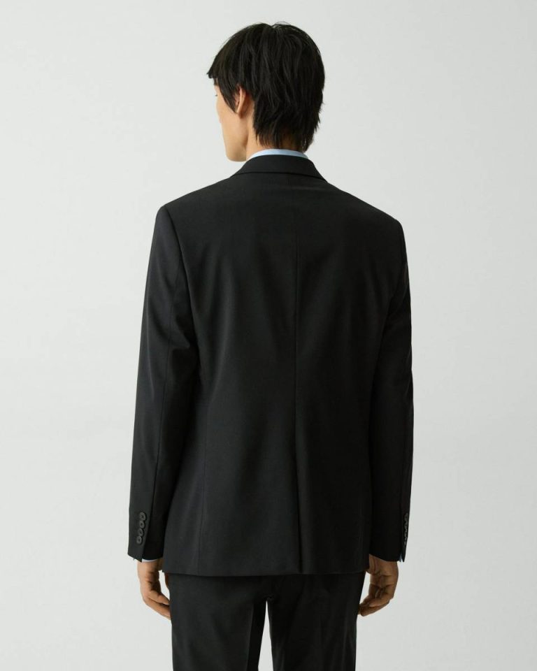 Chambers Blazer In Stretch Wool Theory Men Deep Black Blazers + Jackets - 3