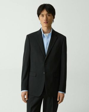 Chambers Blazer In Stretch Wool Theory Men Deep Black Blazers + Jackets - 1