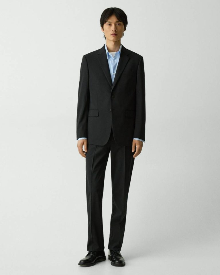 Chambers Blazer In Stretch Wool Theory Men Deep Black Blazers + Jackets - 5