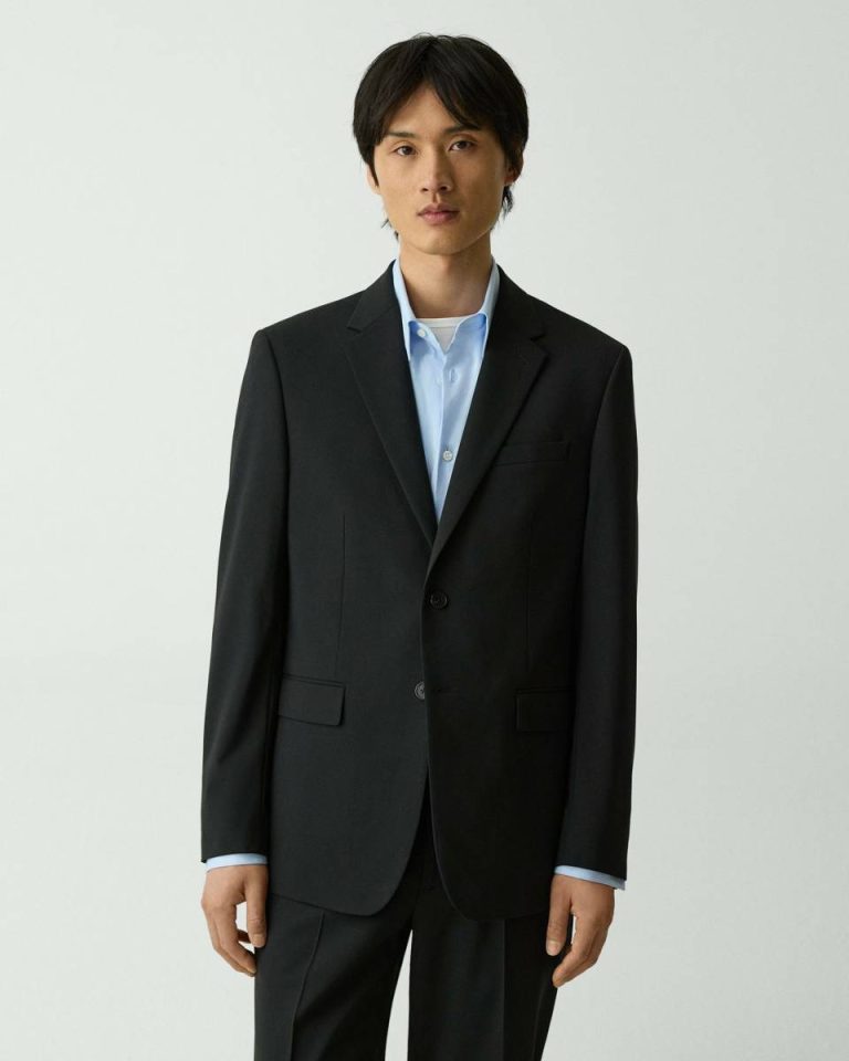 Chambers Blazer In Stretch Wool Theory Men Deep Black Blazers + Jackets - 1